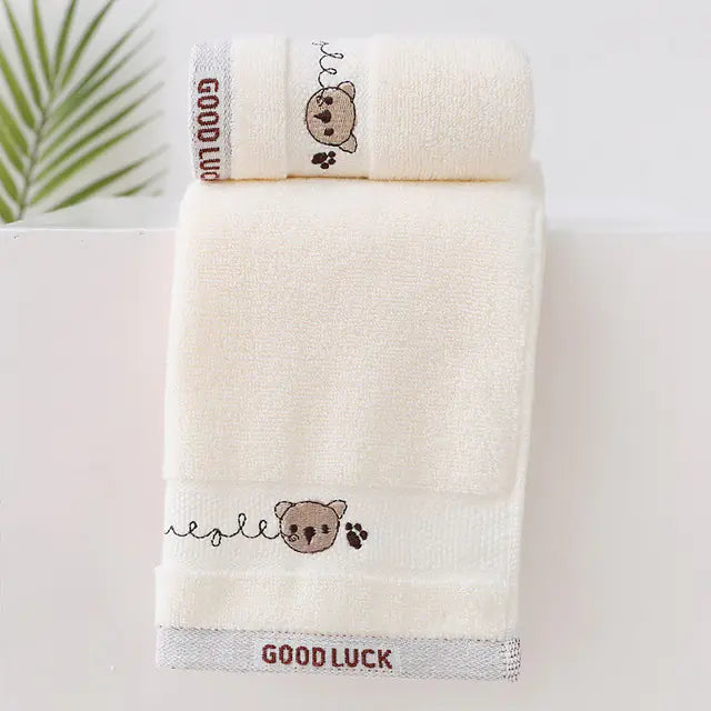 Soft Coral Velvet Cartoon Baby Bath Towel