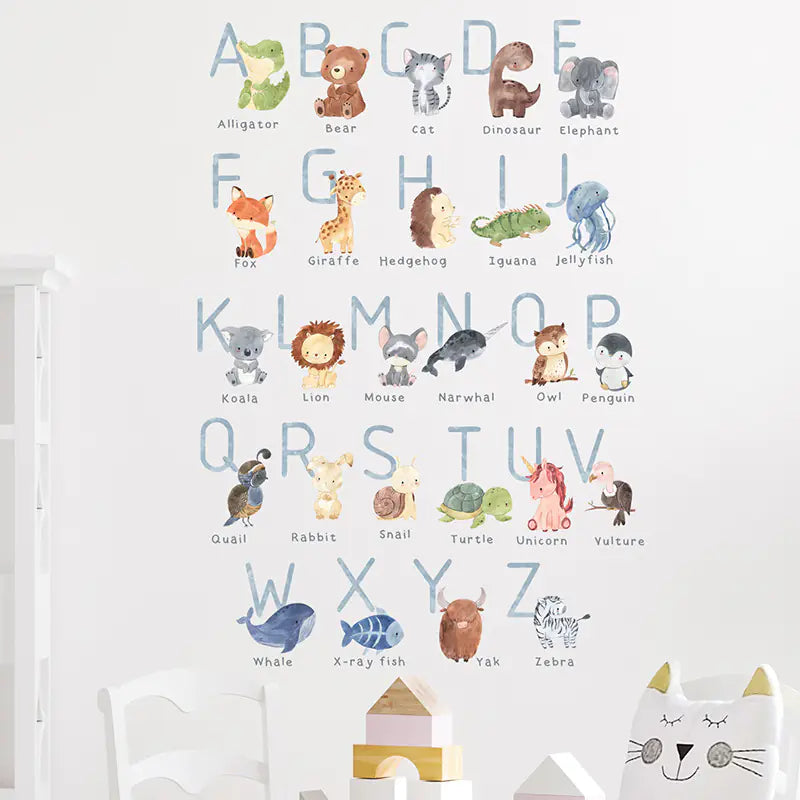 Animal Letter Wall Stickers for Kids' Nursery Decor
