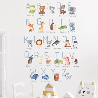 Animal Letter Wall Stickers for Kids' Nursery Decor