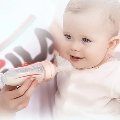 Silicone Squeeze Bottle for Baby Training Spoon