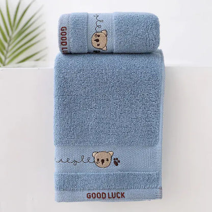 Soft Coral Velvet Cartoon Baby Bath Towel