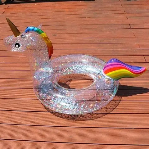 Transparent Unicorn Swim Ring with Wings