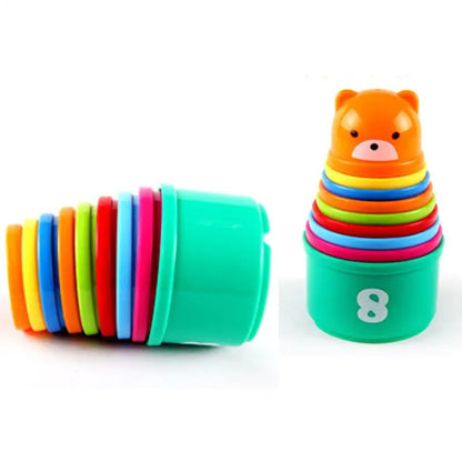 Rainbow Stacking Cups Educational Toy for Babies 1-3 Years