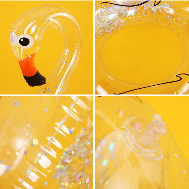 Transparent Unicorn Swim Ring with Wings