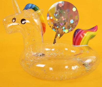 Transparent Unicorn Swim Ring with Wings
