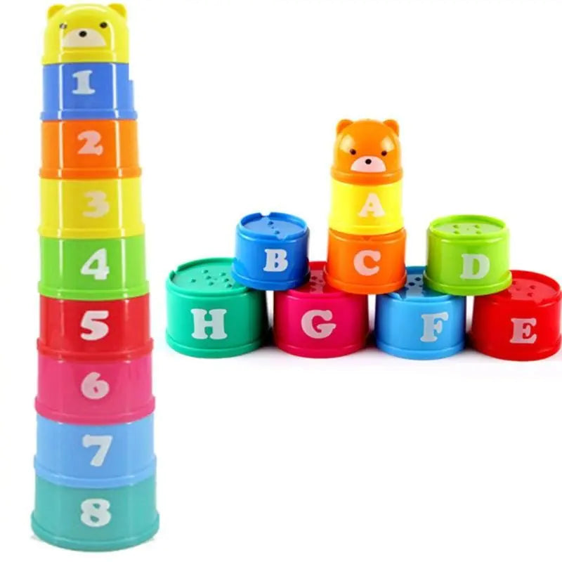 Rainbow Stacking Cups Educational Toy for Babies 1-3 Years