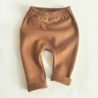 Thick Warm Velvet High Waist Pants for Baby Girls