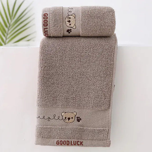 Soft Coral Velvet Cartoon Baby Bath Towel