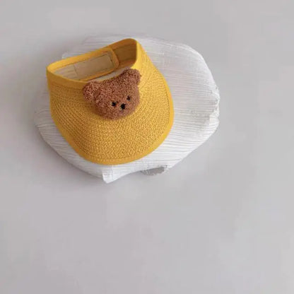 Cute Bear Summer Sun Hats for Kids (Unisex, Collapsible)