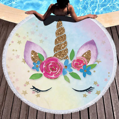 Unicorn Beach Towel, Bath Towel, Yoga Mat