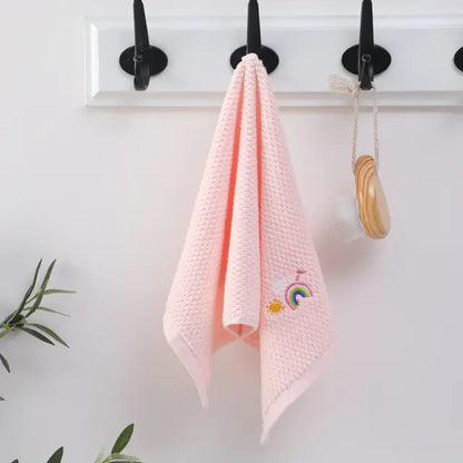 Soft Coral Velvet Cartoon Baby Bath Towel