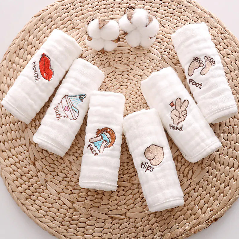 Newborn Face Wash and Bath Print Square Scarf