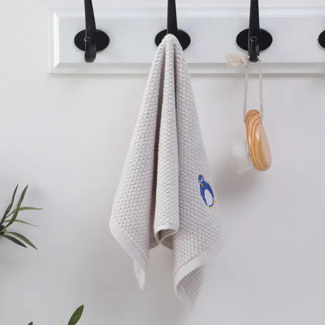 Soft Coral Velvet Cartoon Baby Bath Towel