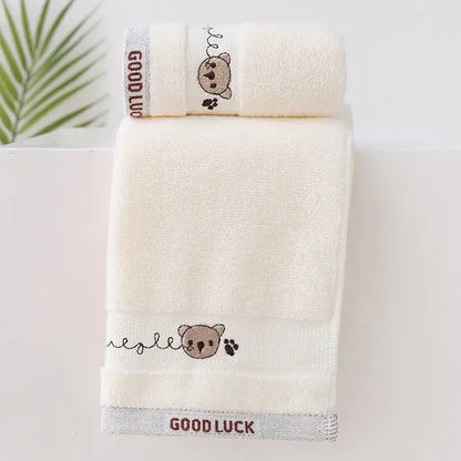 Soft Coral Velvet Cartoon Baby Bath Towel