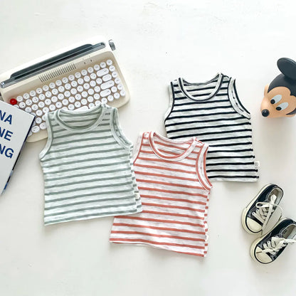 Baby Stripes Sleeveless Vests for Toddlers and Infants
