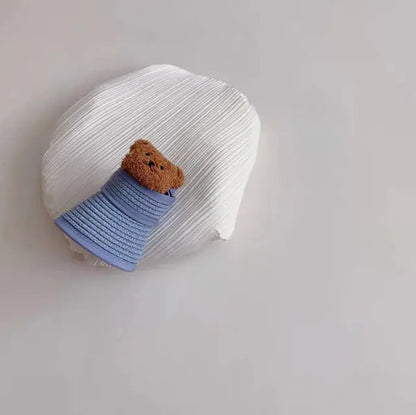 Cute Bear Summer Sun Hats for Kids (Unisex, Collapsible)