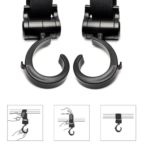 Stroller Hooks for Baby Carriage (Large Hook Set)