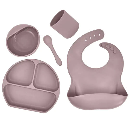 Silicone Suction Bowl and Bib Set for Kids' Meals