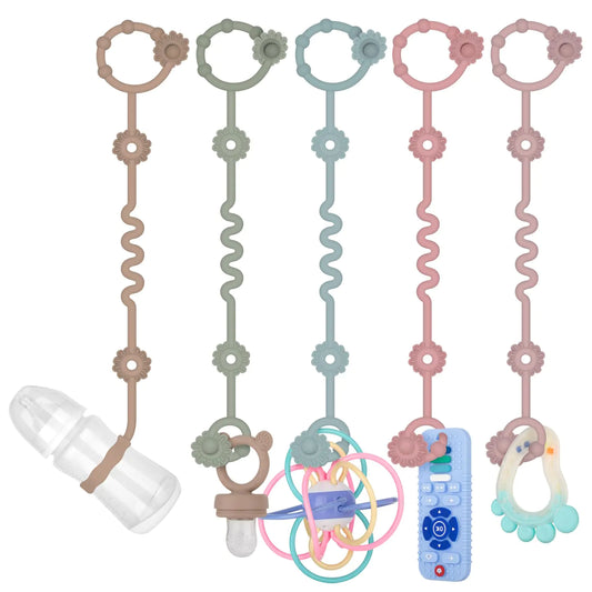 5 Pcs Toy Straps for Baby Adjustable Stroller