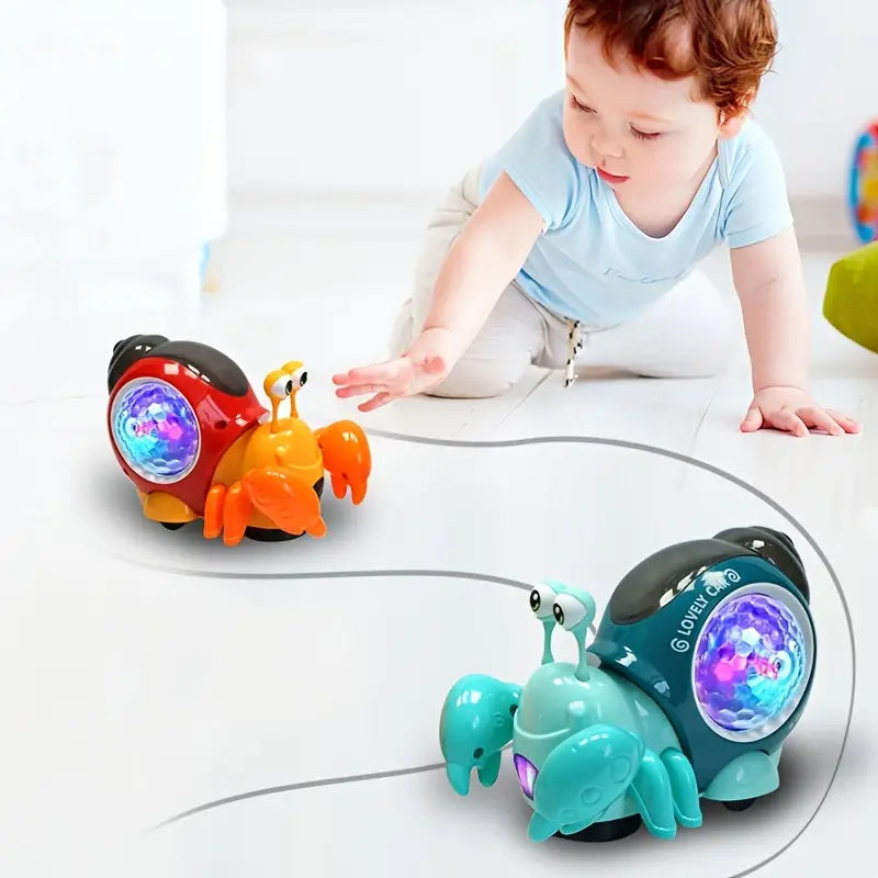 Interactive Crawling Crab Baby Toy with Music & Lights