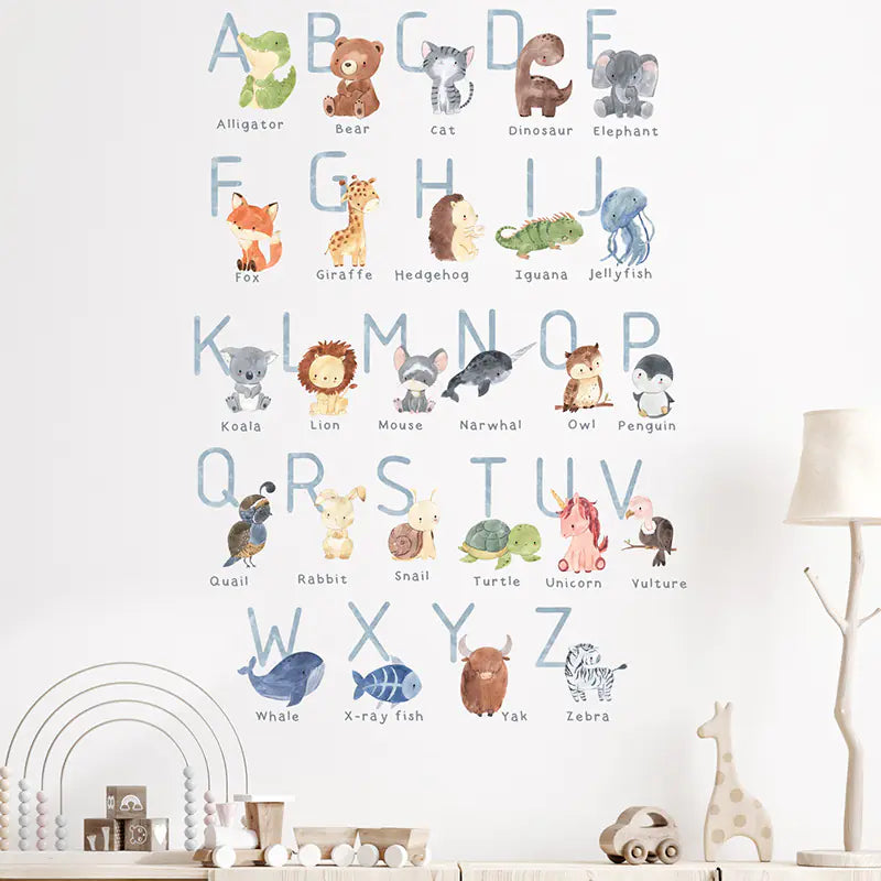 Animal Letter Wall Stickers for Kids' Nursery Decor