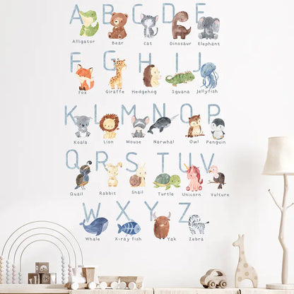 Animal Letter Wall Stickers for Kids' Nursery Decor