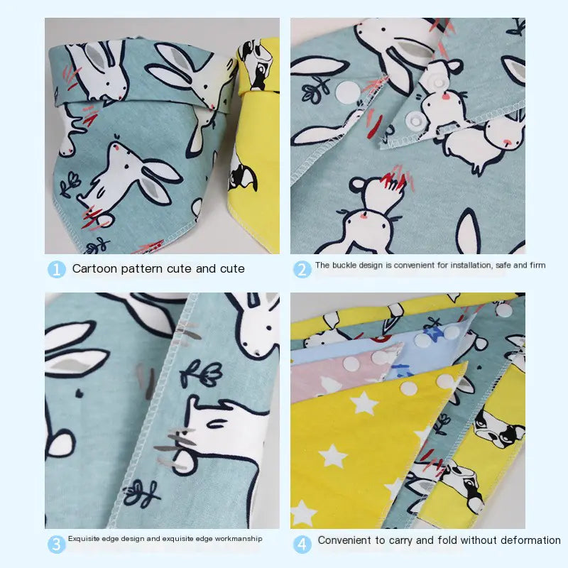 Custom Double-sided Triangle Scarf Bib for Kids