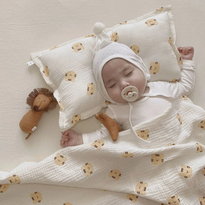 Cartoon Printed Baby Cotton Yarn Cloth Summer Blanket