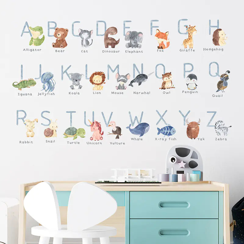 Animal Letter Wall Stickers for Kids' Nursery Decor