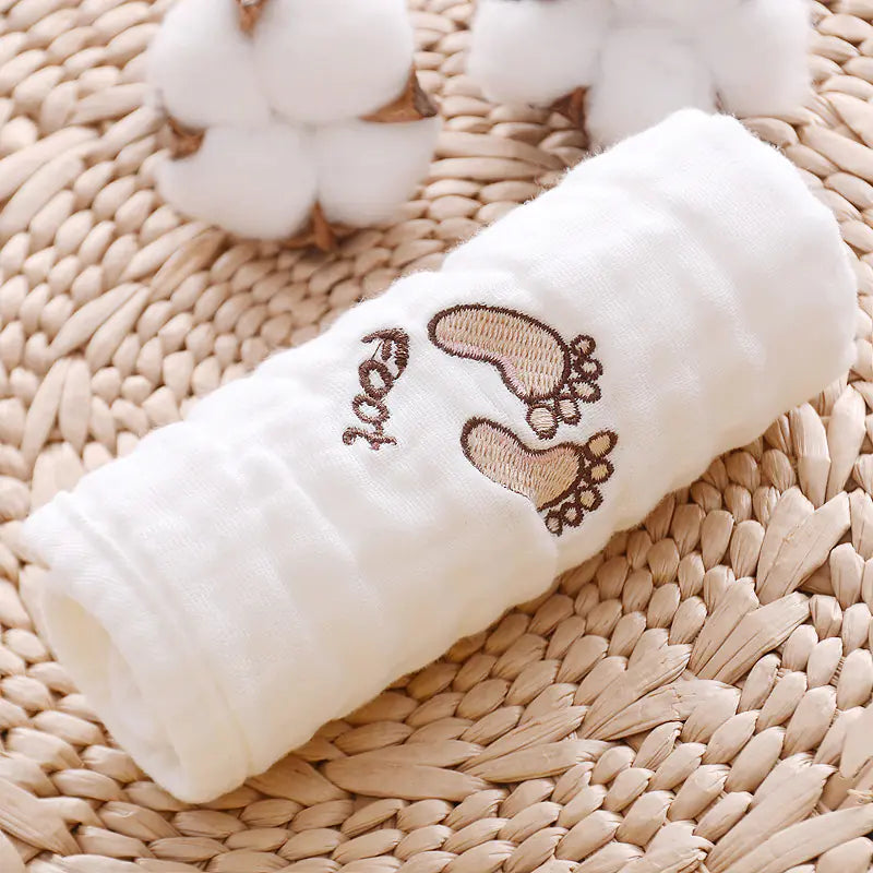 Newborn Face Wash and Bath Print Square Scarf