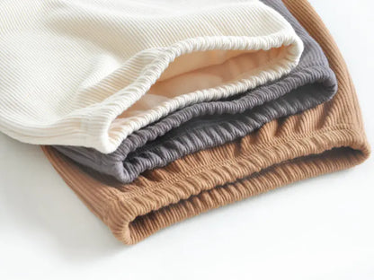 Thick Warm Velvet High Waist Pants for Baby Girls