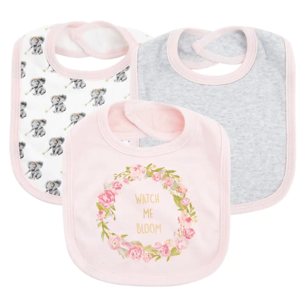 Baby Bib Set with 3 Drool Towels