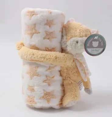 Baby Cartoon Flannel Blanket – Soft Plush Animal Print (100x75 cm)