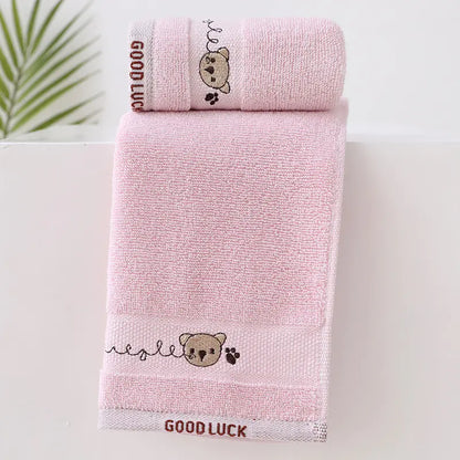 Soft Coral Velvet Cartoon Baby Bath Towel