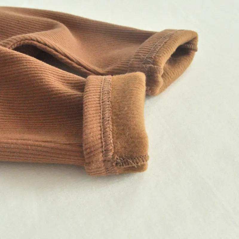 Thick Warm Velvet High Waist Pants for Baby Girls