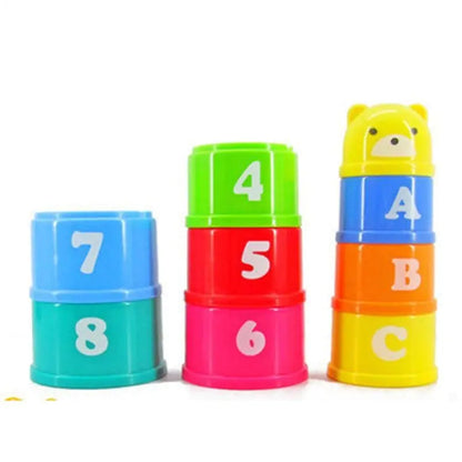 Rainbow Stacking Cups Educational Toy for Babies 1-3 Years