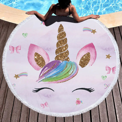 Unicorn Beach Towel, Bath Towel, Yoga Mat