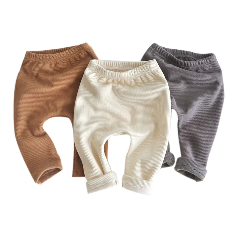 Thick Warm Velvet High Waist Pants for Baby Girls