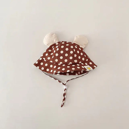 Cute Cartoon Dot Print Baby Bucket Hat for Summer