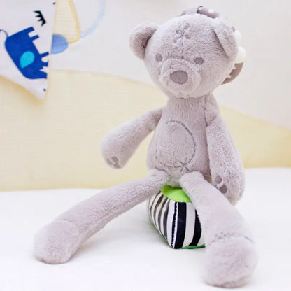 Baby Stroller Toy Plush Rabbit Bear with Rattle