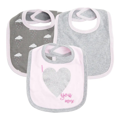 Baby Bib Set with 3 Drool Towels