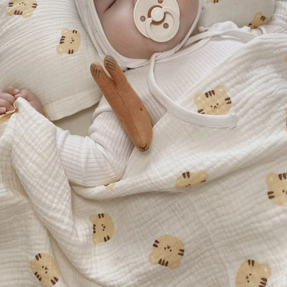 Cartoon Printed Baby Cotton Yarn Cloth Summer Blanket
