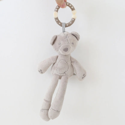 Baby Stroller Toy Plush Rabbit Bear with Rattle