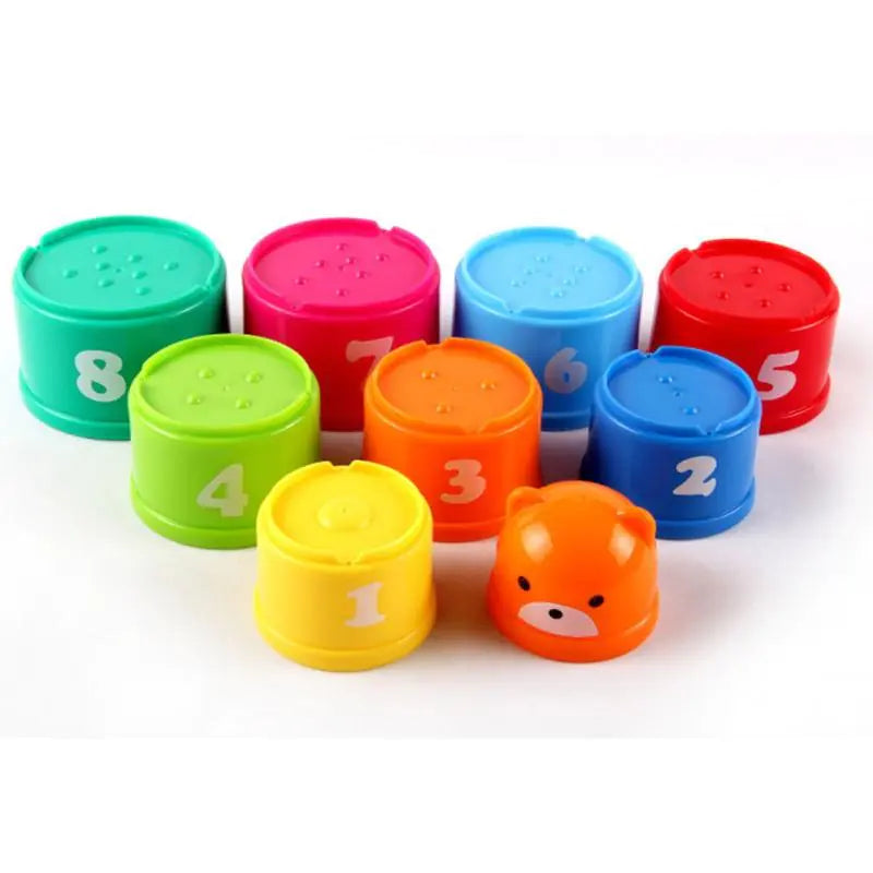 Rainbow Stacking Cups Educational Toy for Babies 1-3 Years