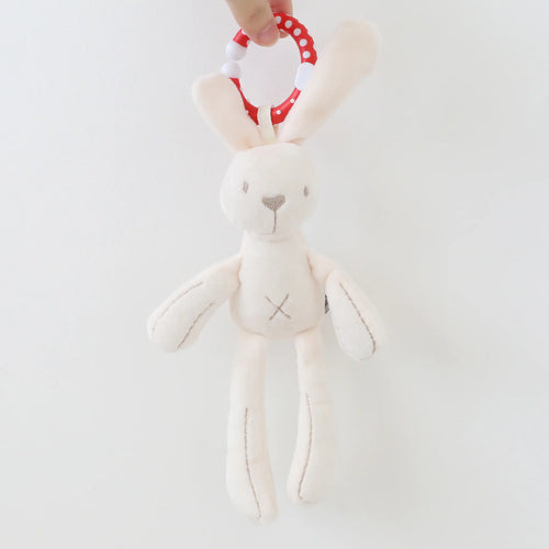 Baby Stroller Toy Plush Rabbit Bear with Rattle